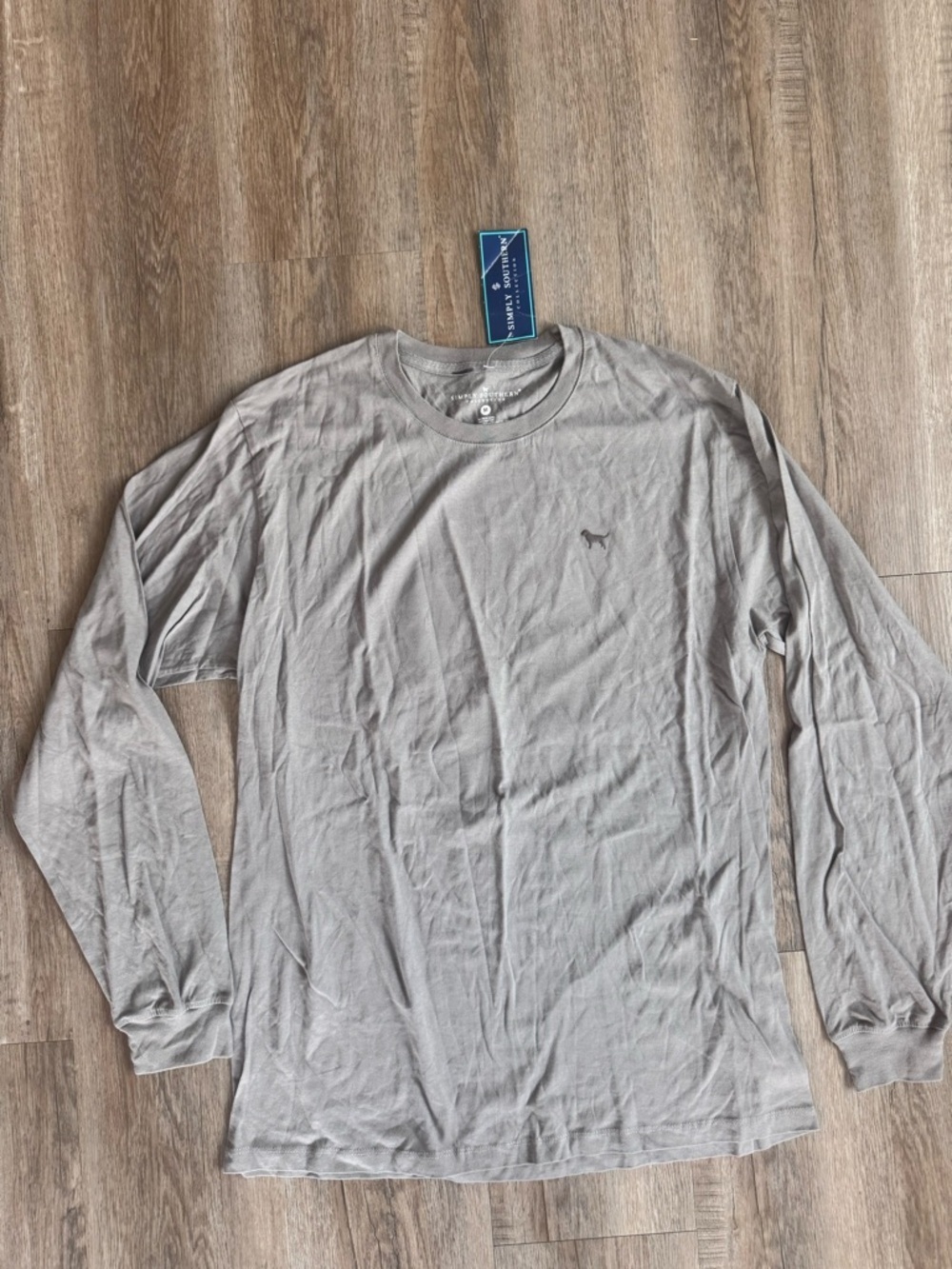Simply Southern Gray Long Sleeve Shirt - Medium NWT
